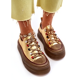 Női platform tornacipő GOE NN2N4055 arany aranysárga 4