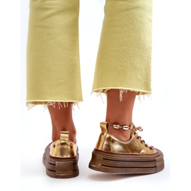 Női platform tornacipő GOE NN2N4055 arany aranysárga 5