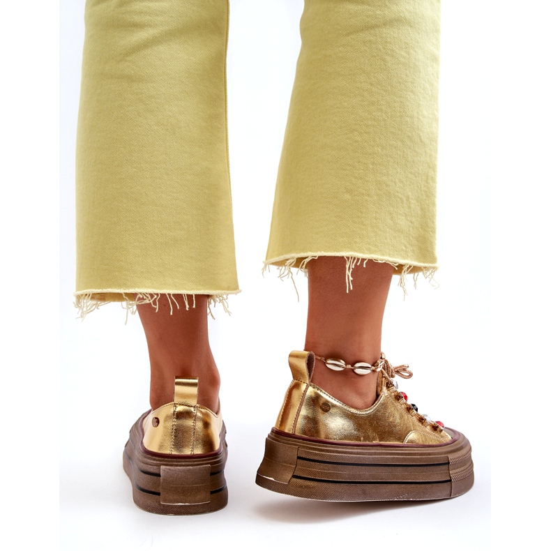 Női platform tornacipő GOE NN2N4055 arany aranysárga 5