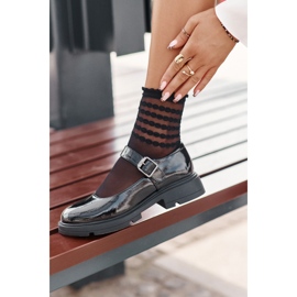 Lakos női cipő fekete VinceZa 62179 övvel 4