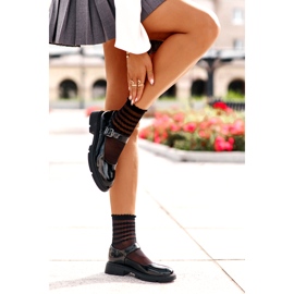 Lakos női cipő fekete VinceZa 62179 övvel 2