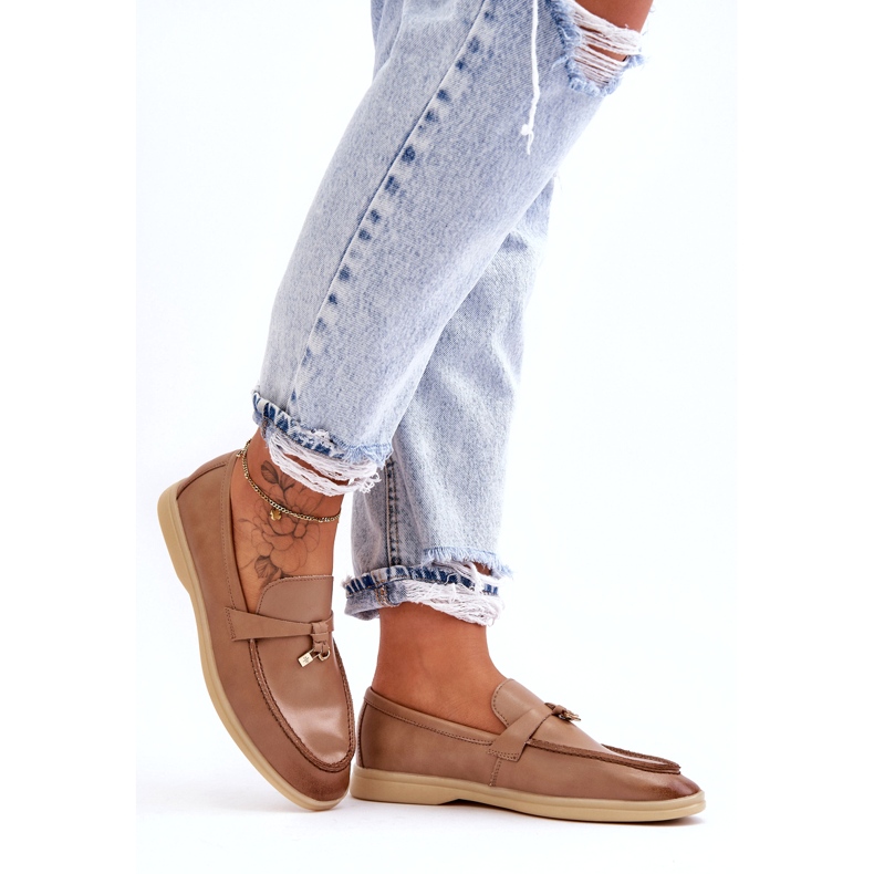 Női bézs bőr mokaszinok 2 Női bézs bőr mokaszinok 2