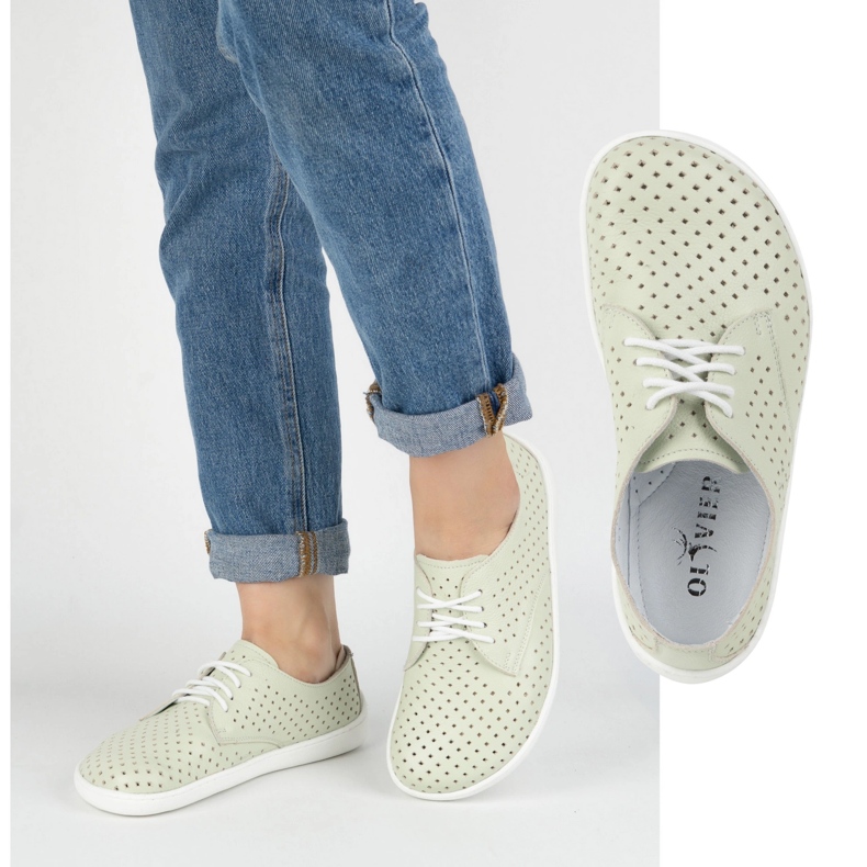 Olivier Női mezítláb minimalista nyílt munka 1288pol zöld 1