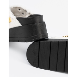 Seastar Fehér flip flopok egy fekete platformon csapokkal 2 Seastar Fehér flip flopok egy fekete platformon csapokkal 2