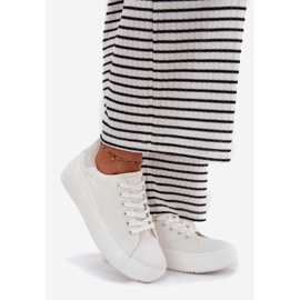 Női anyagi cipők a Big Star RR274463 fehér platformon 1