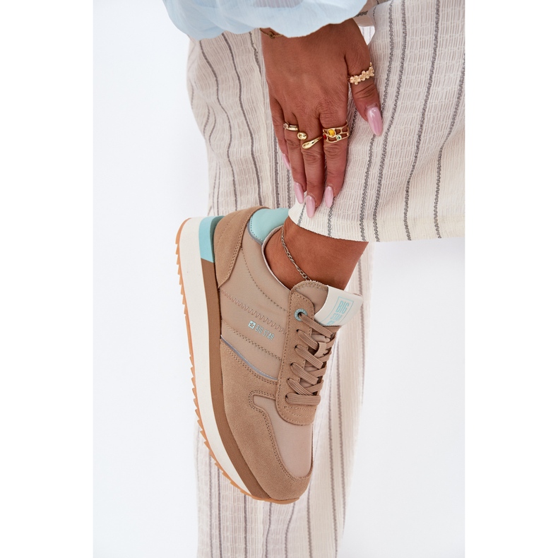 Big Star Női velúr cipők nagy csillag RR274A048 Hi-Poly Dark-Tone rendszer bézs 2