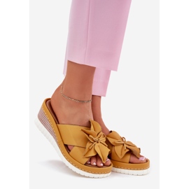 Női bőr ékek dekoratív virág artiker 52C0504 sárga 1