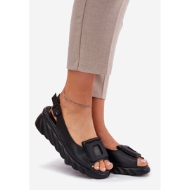 Női bőr szandál ékkel dekorációs Artiker 56C2156 fekete 1