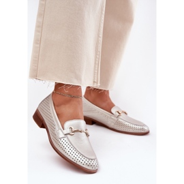 S.Barski Női bőrkövek lapos sarkú díszítéssel S. Barski LR51-594 ezüst 2