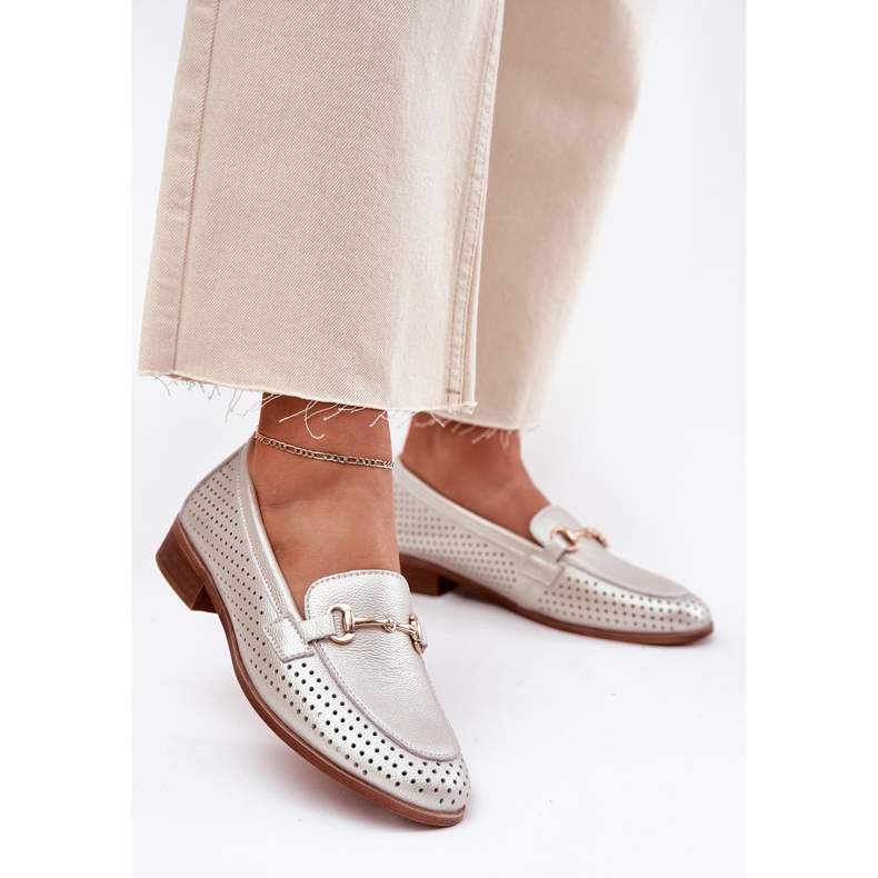 S.Barski Női bőrkövek lapos sarkú díszítéssel S. Barski LR51-594 ezüst 2