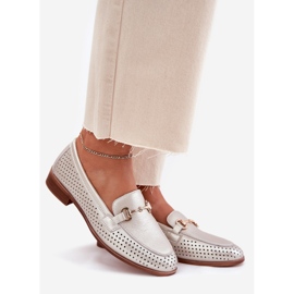 S.Barski Női bőrkövek lapos sarkú díszítéssel S. Barski LR51-594 ezüst 1