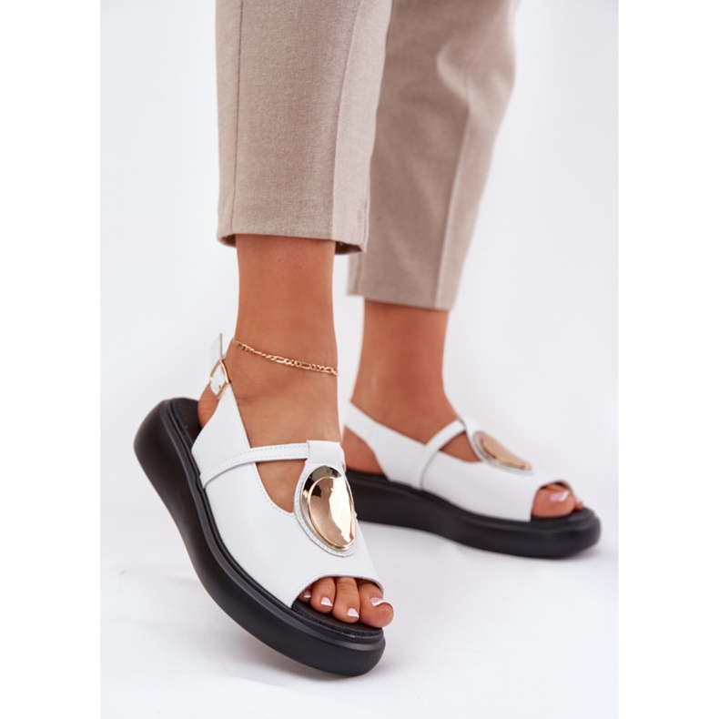 S.Barski Bőr elegáns női szandál S. Barski GR51-603 Fehér 2