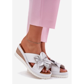 ARTIKER Női bőr ékek dekoratív virág Artker 54C0538 Fehér és ezüst 1 ARTIKER Női bőr ékek dekoratív virág Artker 54C0538 Fehér és ezüst 1