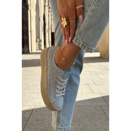 Női cipők a platformon Lee Cooper LCW-25-02-3283 kék zsinórral 2