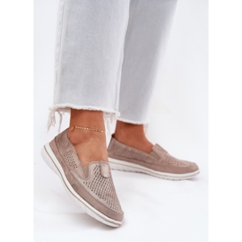 EVento Zlota Openwork Openwork Loafers aranysárga 1