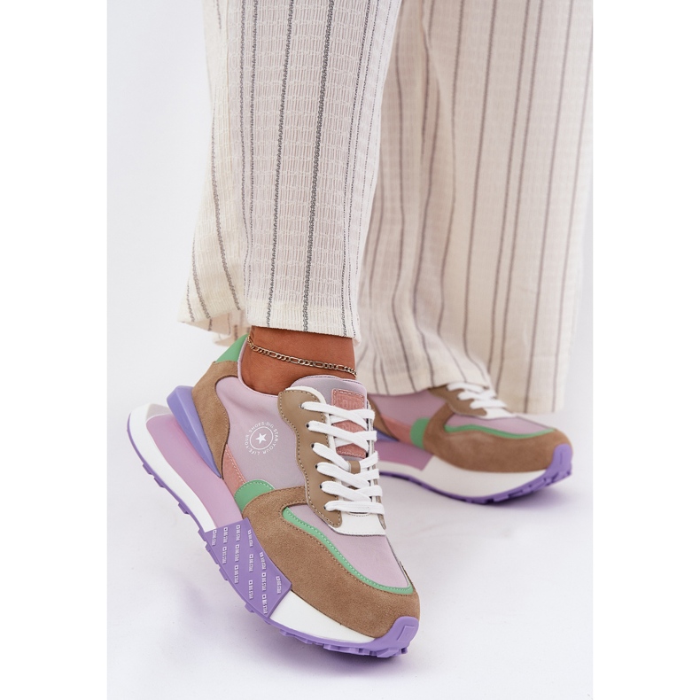 Női velúr cipők a Big Star RR274815 Hi-Polish Pink System Platformon rózsaszín 2