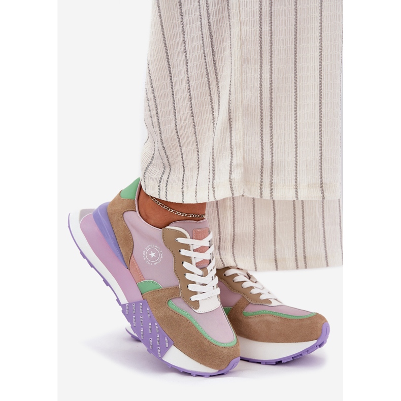 Női velúr cipők a Big Star RR274815 Hi-Polish Pink System Platformon rózsaszín 1