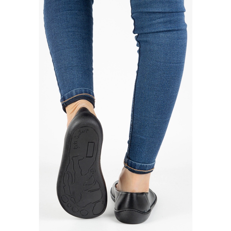 Olivier Mezítláb női minimalista bőr cipő csúszás -1771pol fekete 2