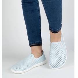 Olivier Mezítláb női bőrcipő minimalista nyílt munkája 1308pol kék 2