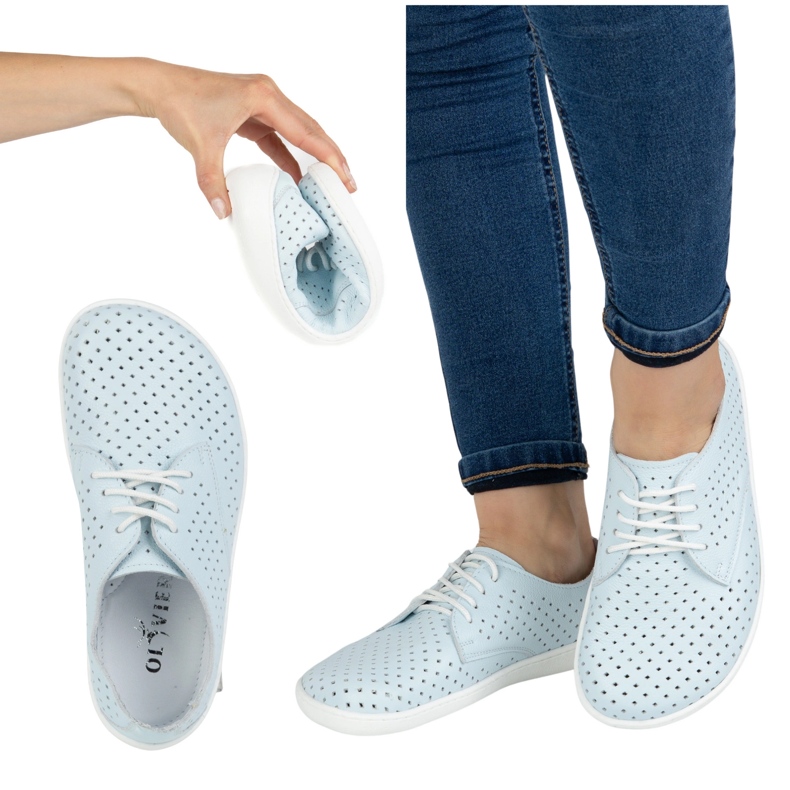 Olivier Mezítláb női minimalista nyílt munkás cipő 1288pol kék 2