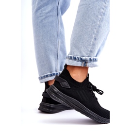 Női csúszás -up fekete sportcipő 2