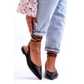 Női kötött balerinas fekete szandál 5