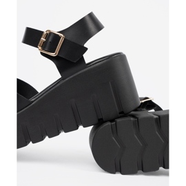 Seastar Női fekete szandál egy magas platformon 1