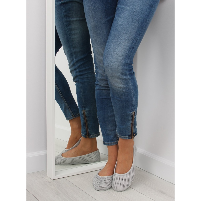 Szürke hálós balerinák JX56 Szürke 1