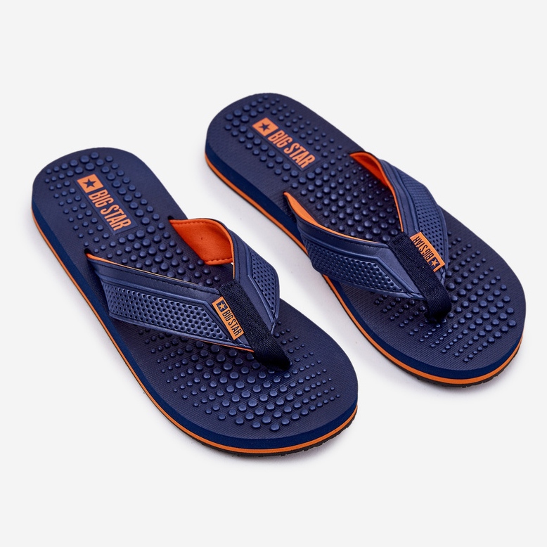 Férfi flip -flops Big Star RR174437 Navy Blue kék 1