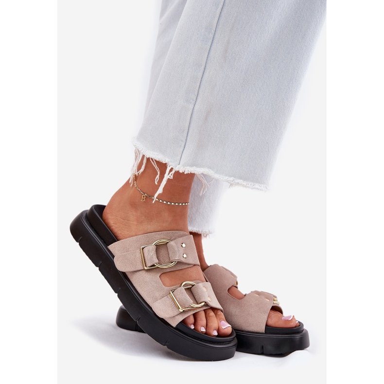 Big Star Női velúr papucs dekoratív nagy csillaggal RR274659 bilincsek világos rózsaszín 1