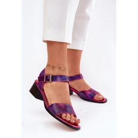 Maciejka n6802-15 bőr futball szandál rózsaszín 2