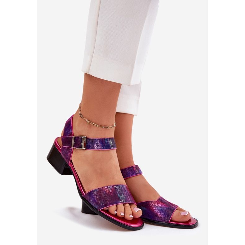 Maciejka n6802-15 bőr futball szandál rózsaszín 1