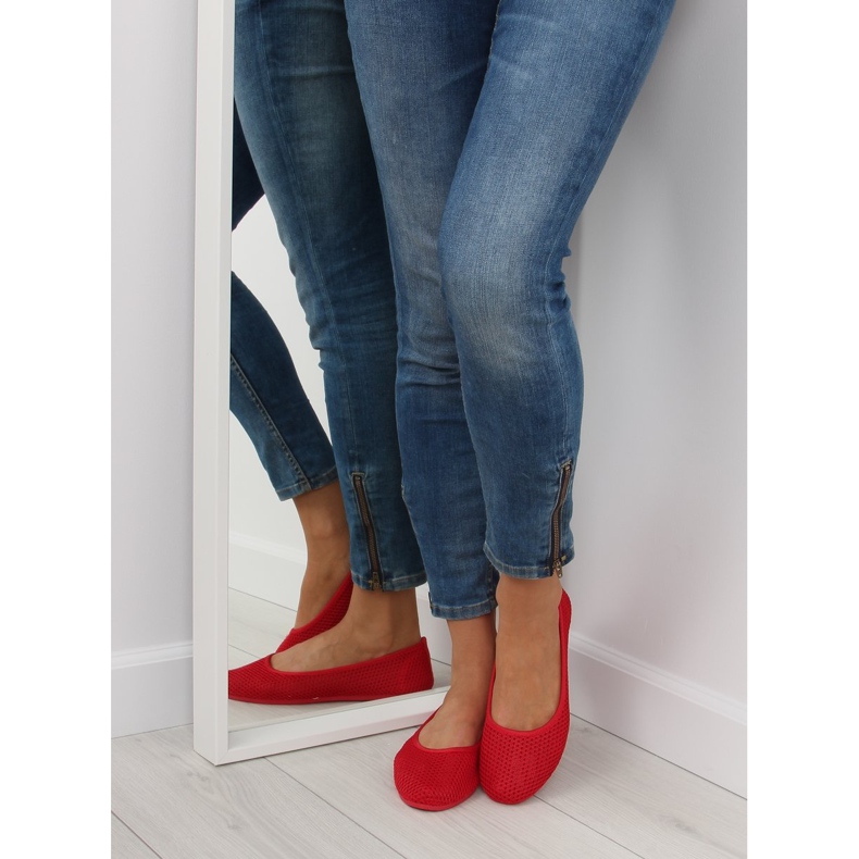 Piros hálós balerinák JX56 Red 1