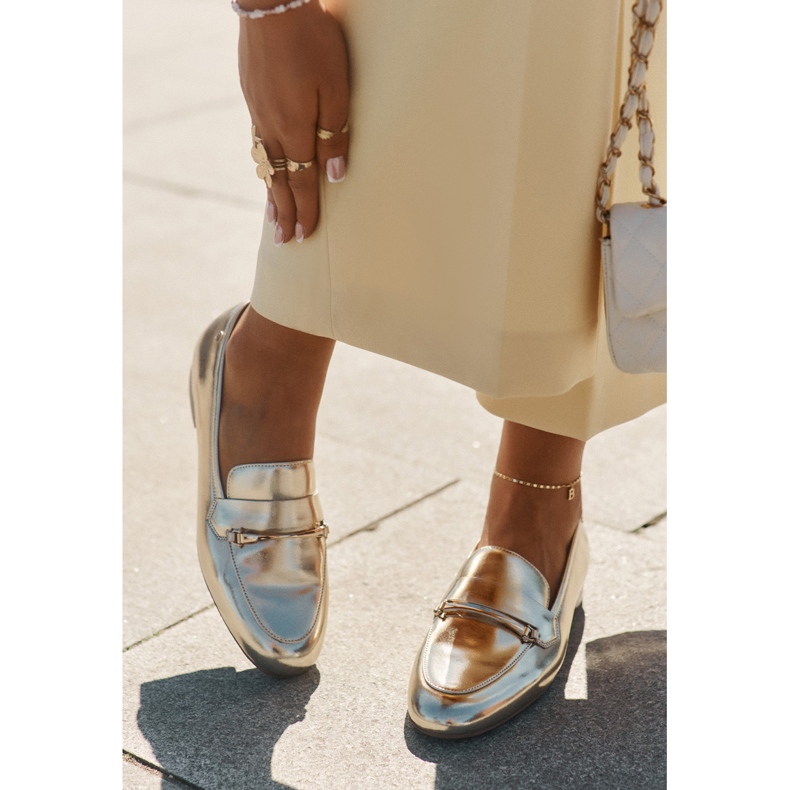 Női bőr cipő maciejka k6809-25 zlotys aranysárga 2