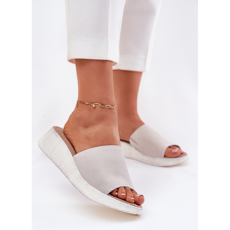 Női velúr papucs a panto fino rr267044 szürke ék 2