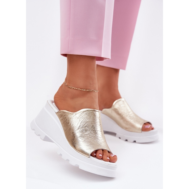 Bőr ékek az Artiker 56C0435 PLN -n aranysárga 2