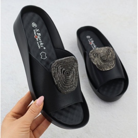 S.Barski Bőr női ékek dzsekikkel cirkonokkal Czarne S. Barski Kv51-028 fekete 1 S.Barski Bőr női ékek dzsekikkel cirkonokkal Czarne S. Barski Kv51-028 fekete 1