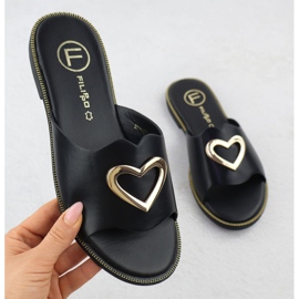 Női szárny dekoratív szívvel fekete filippo dk6909 1