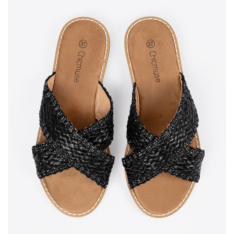 Shelvt Fekete nők fekete papucs 1