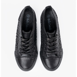 Shelvt OpenWork Női ék cipők fekete 1