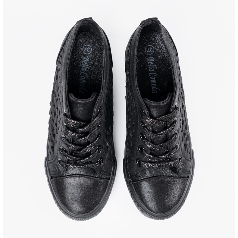 Shelvt OpenWork Női ék cipők fekete 1