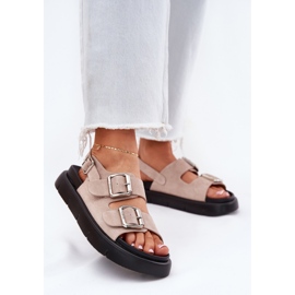 Big Star Női velúr szandál nagy csillaggal RR274663 bilincsek világos rózsaszín 2