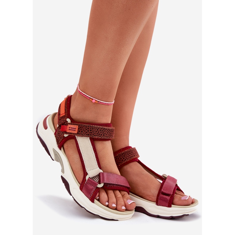 Női tépőzáras szandál D.Franklin DFSH406003 Burgundy piros 1