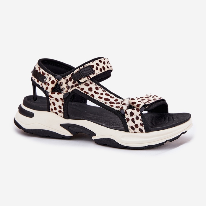 Női tépőzáras szandál D.Franklin DFSH406002 fekete és bézs 1 Női tépőzáras szandál D.Franklin DFSH406002 fekete és bézs 1