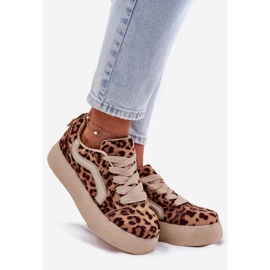 Inna Női platform Leopard tornacipő bézs 1