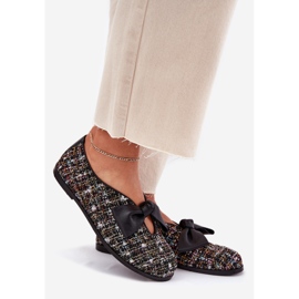 Bőr balerinák Laura Messi 2921 fekete íj 1