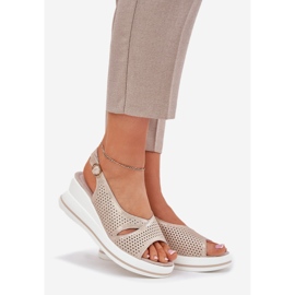 S.Barski Női bőr szandál S. Barski LR51-660 OpenWork Golden aranysárga 1