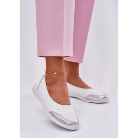 EVento Női bőr nyitott fehér balerinák 2
