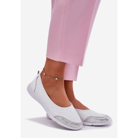 EVento Női bőr nyitott fehér balerinák 1