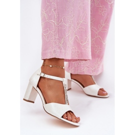 EVento Női szandál az oszlopon, dekoratív öko bőr mese ízlésével fehér 2